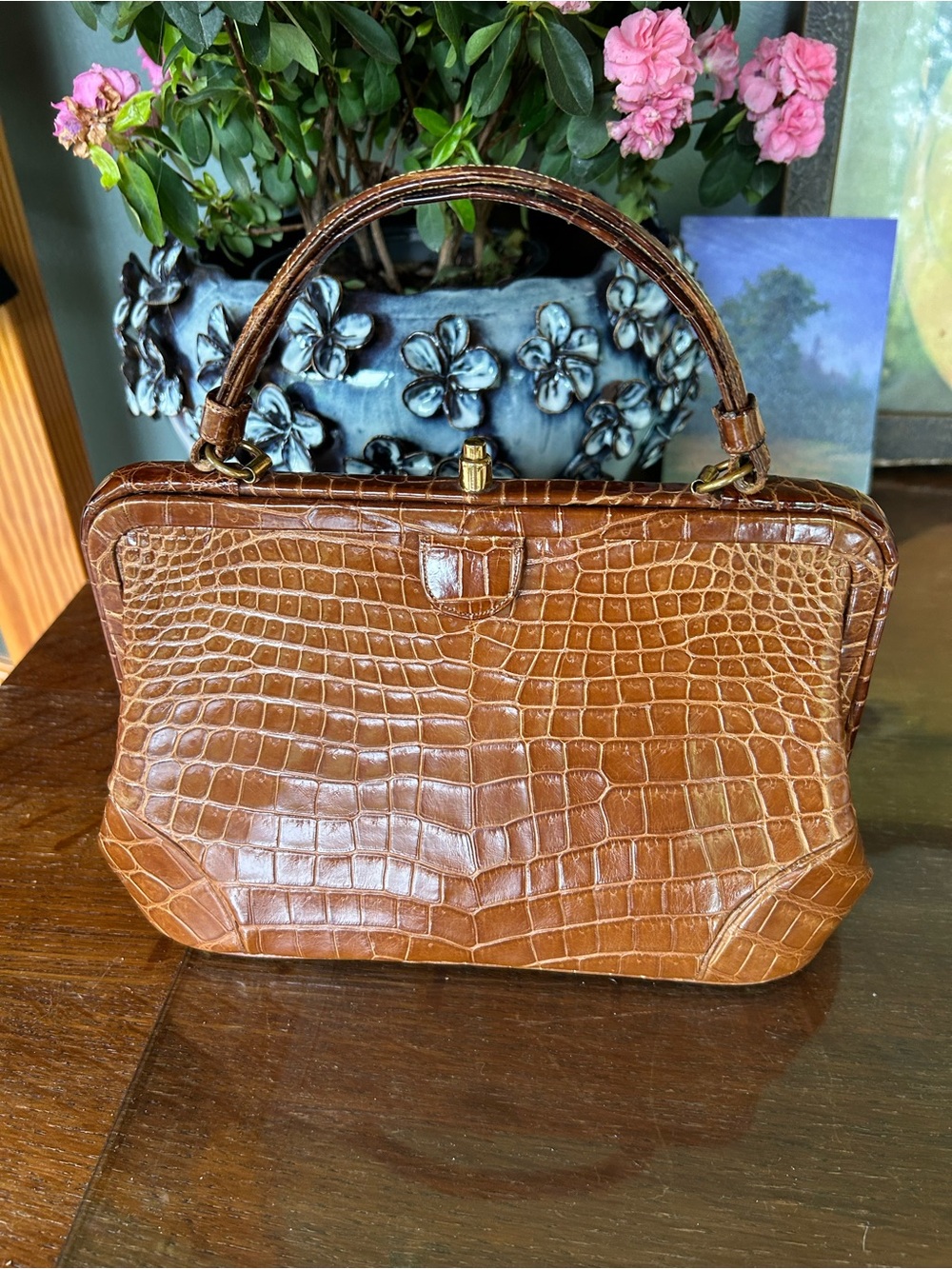 Rare Vintage Nettie Rosenstein Crocodile Bag